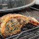 Berkshire Tomahawk Pork Roast on grill